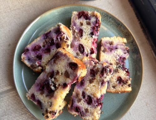 De blueberry kwarkcake met chocolate chips 🫐🍫🧁